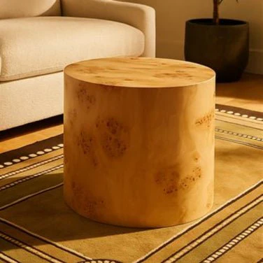 Mota Burl Wood Design Round Side Table - Image 8