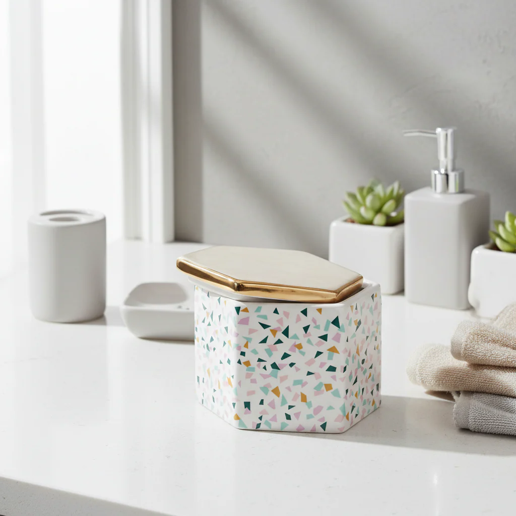 Mozie Terrazzo Pattern Storage Jar - Image 4