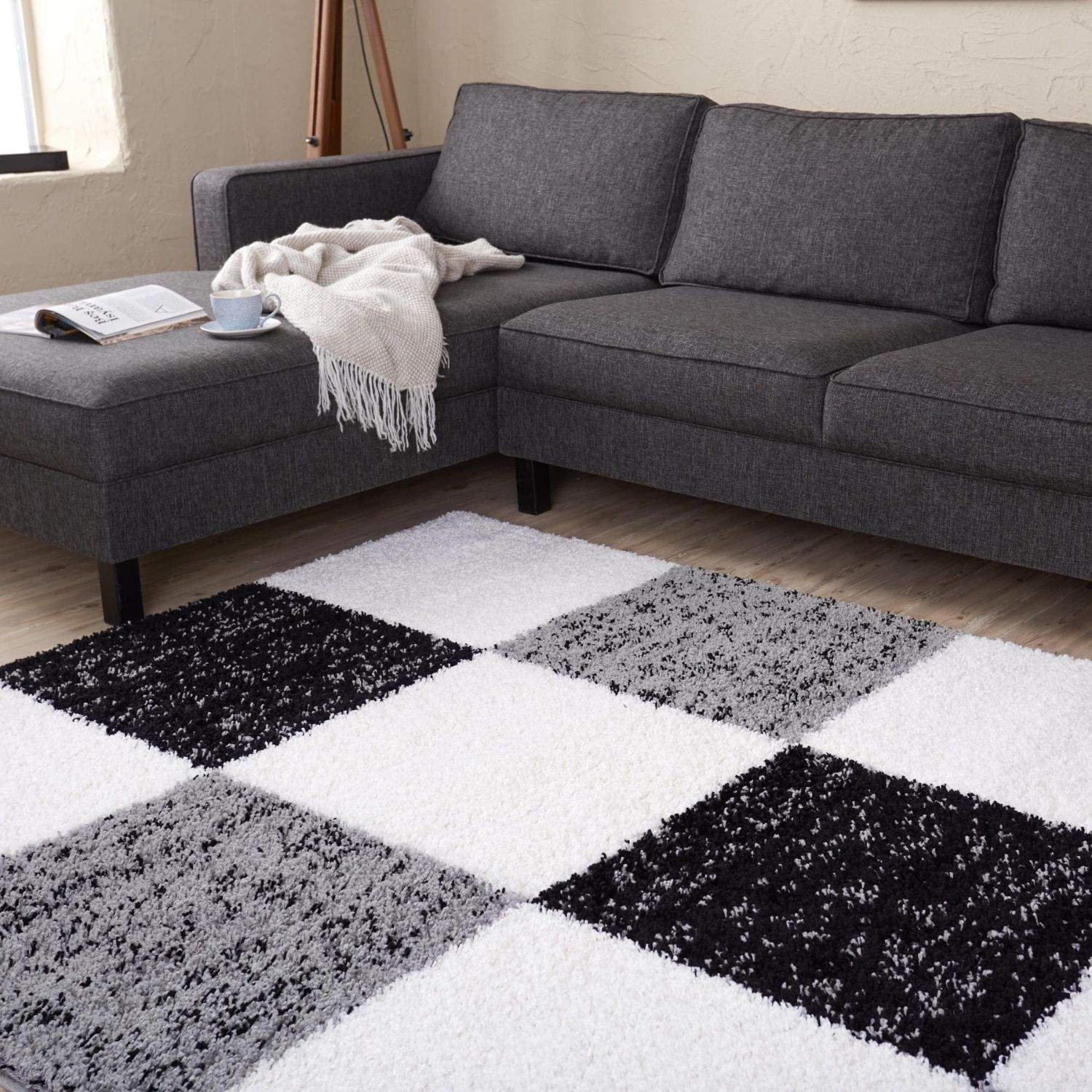 Myshaggy Geometric Grey Rug - Image 6