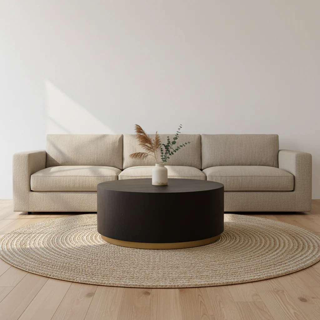 Naro Black And Gold Concrete Look Coffee Table - Image 4
