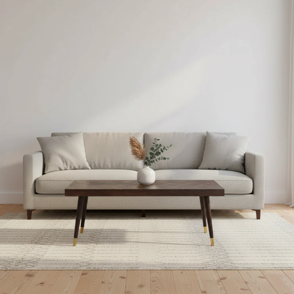 Naro Mango Wood And Gold Finishing Coffee Table - Image 5