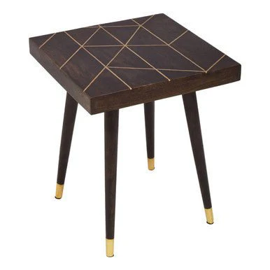 Naro Mango Wood And Gold Tip Legs Side Table - Image 6