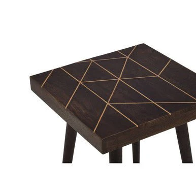 Naro Mango Wood And Gold Tip Legs Side Table - Image 7