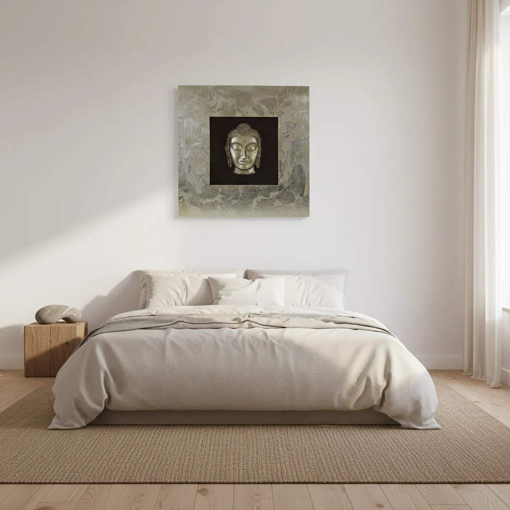 Nason Framed Silver Buddha Wall Art - Image 4
