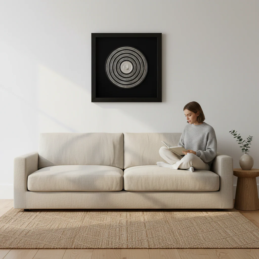 Nason Framed Silver Disc Wall Art - Image 2