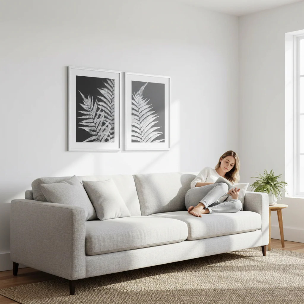 Nason Set Of Two Leaf Print Wall Art - Image 2