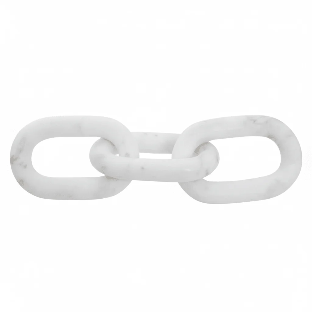 Nason White Marble Three Link Chain Sculpture - Image 11
