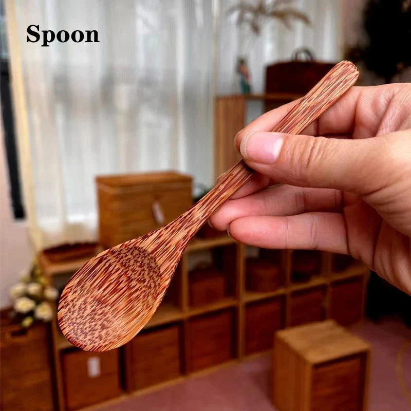 Natural Coconut Bowl Set Wooden Salad Ramen Bowl Coconut Wood Spoon Set Coco Smoothie Kitchen Tableware Coconut Bowl - Image 15