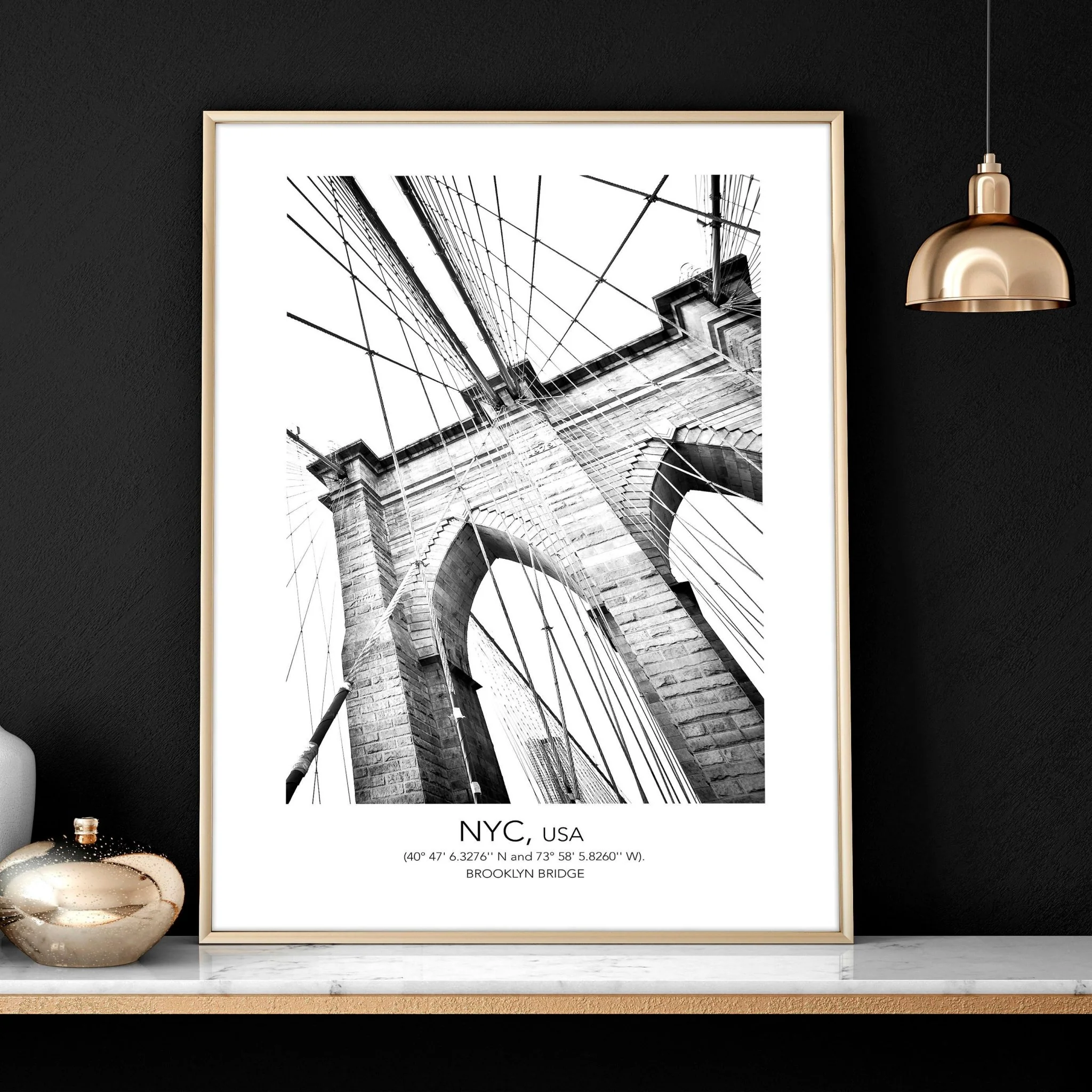 White and black art | set of 3 New York living room wall art - Image 5