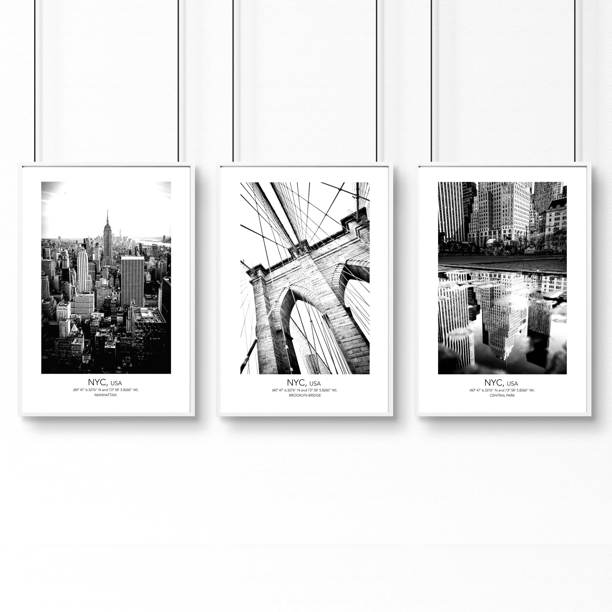 White and black art | set of 3 New York living room wall art - Image 8
