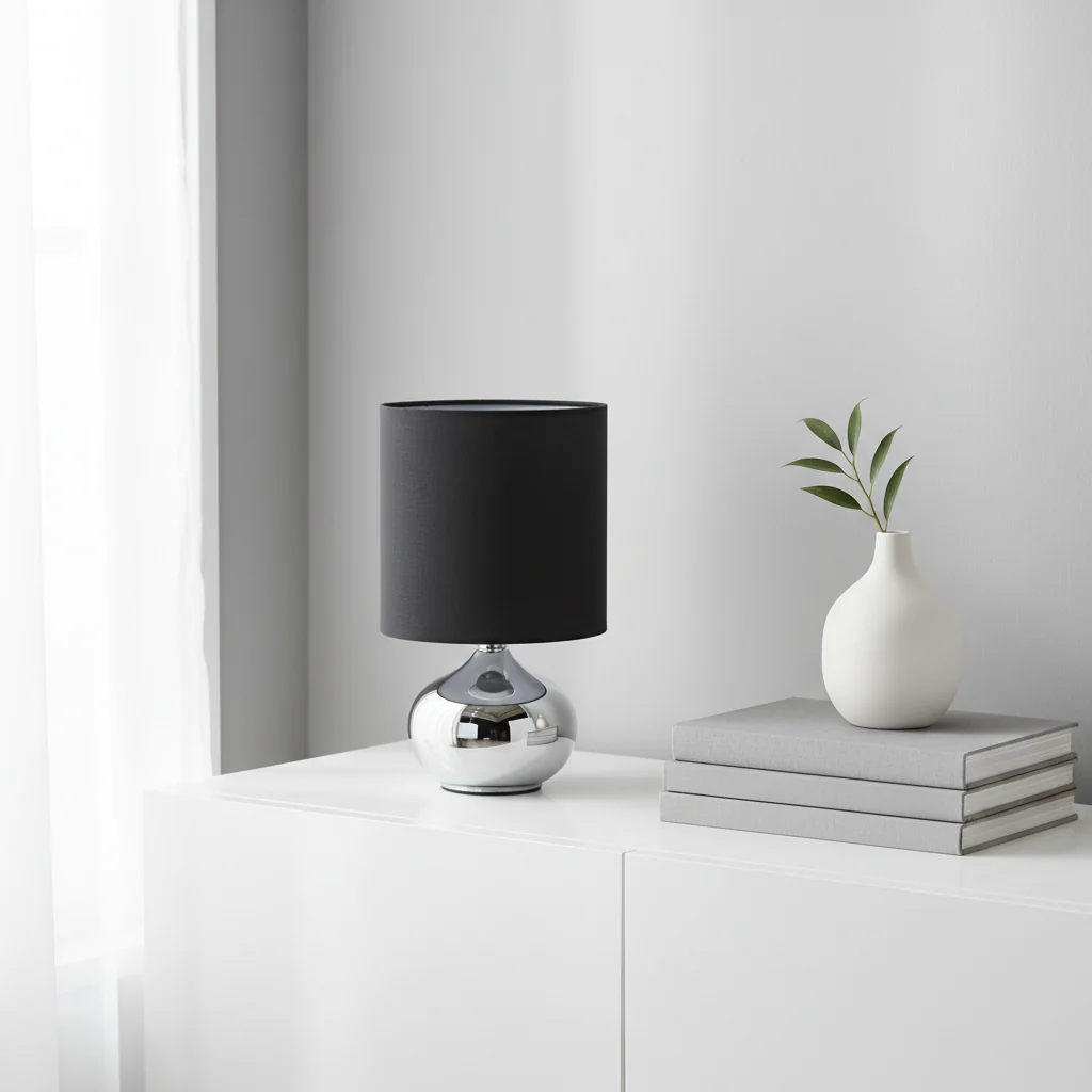 Niko Black Fabric Shade Table Lamp - Image 3
