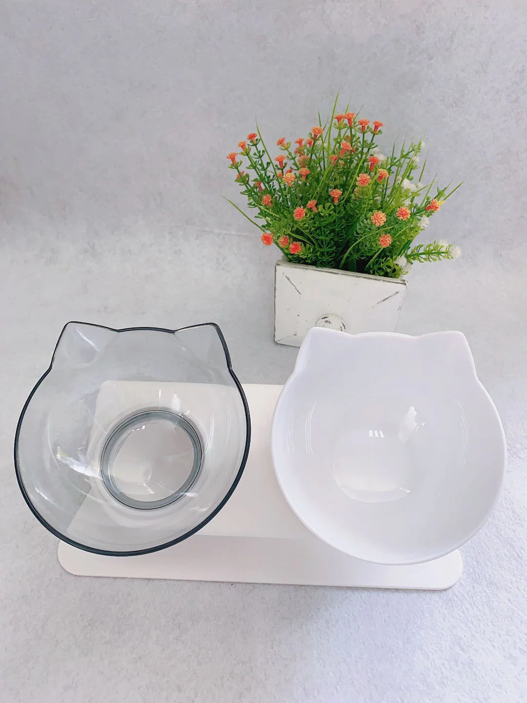 Non Slip Double Cat Bowl With Raised Stand Pet Food Cat Feeder Protect Cervical Vertebra Dog Bowl Transparent Pet Products - Image 16
