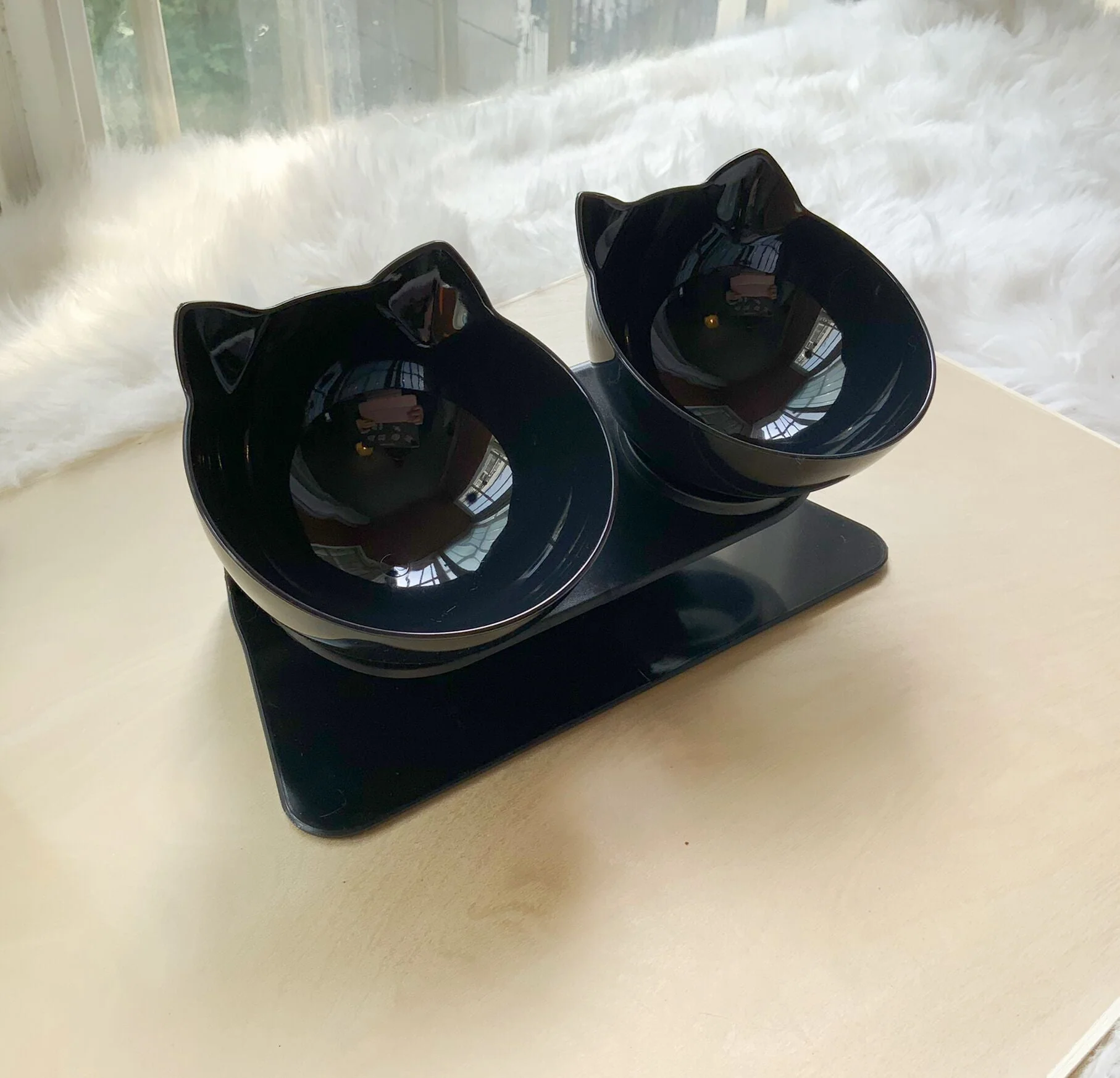 Non Slip Double Cat Bowl With Raised Stand Pet Food Cat Feeder Protect Cervical Vertebra Dog Bowl Transparent Pet Products - Image 18