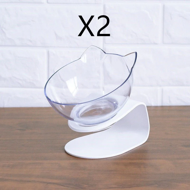 Non Slip Double Cat Bowl With Raised Stand Pet Food Cat Feeder Protect Cervical Vertebra Dog Bowl Transparent Pet Products - Image 22