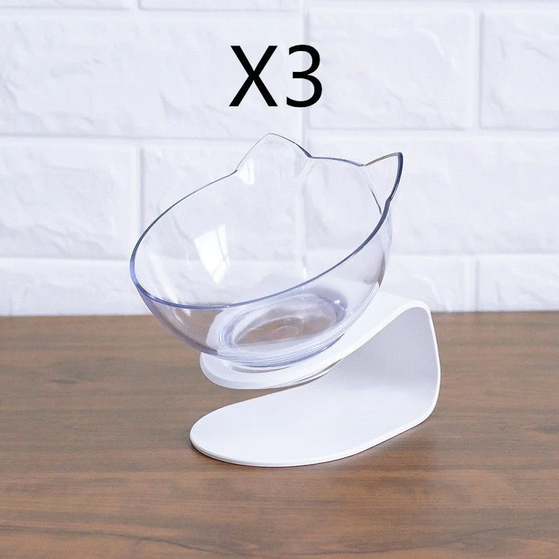 Non Slip Double Cat Bowl With Raised Stand Pet Food Cat Feeder Protect Cervical Vertebra Dog Bowl Transparent Pet Products - Image 25