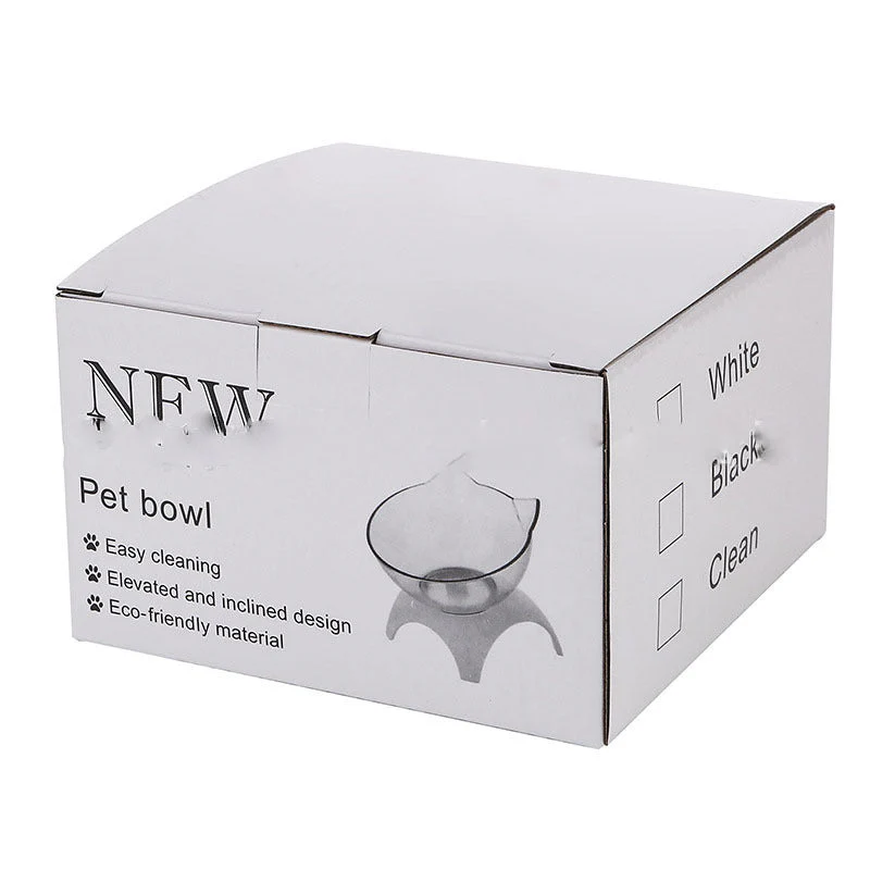 Non Slip Double Cat Bowl With Raised Stand Pet Food Cat Feeder Protect Cervical Vertebra Dog Bowl Transparent Pet Products - Image 5