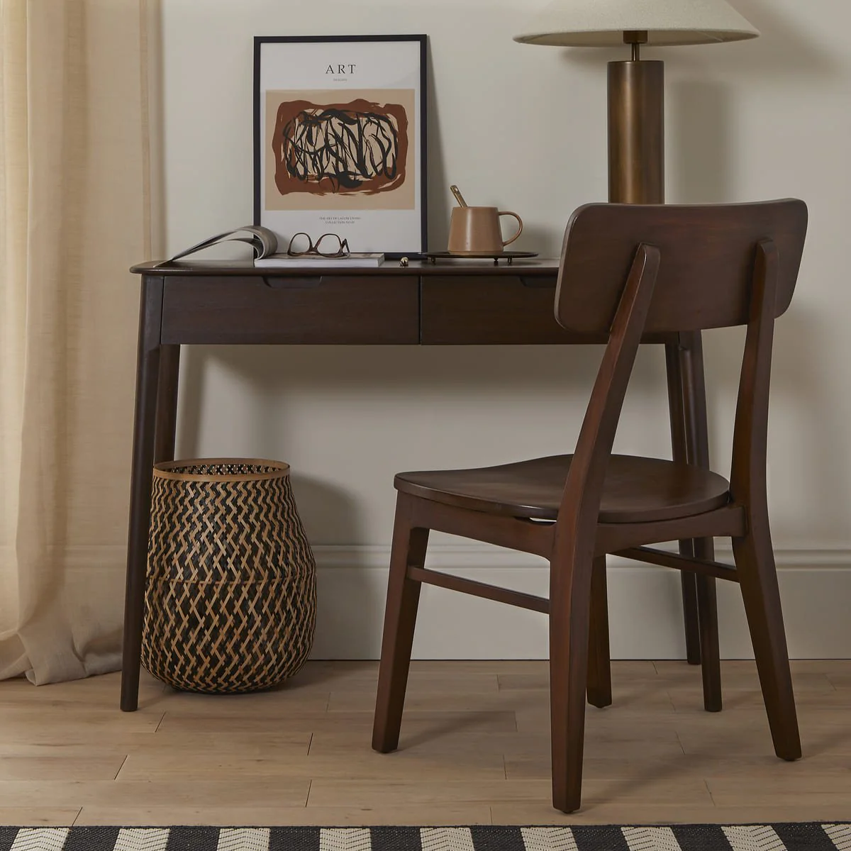 Norway 2 Drawer Walnut Console Table - Image 2