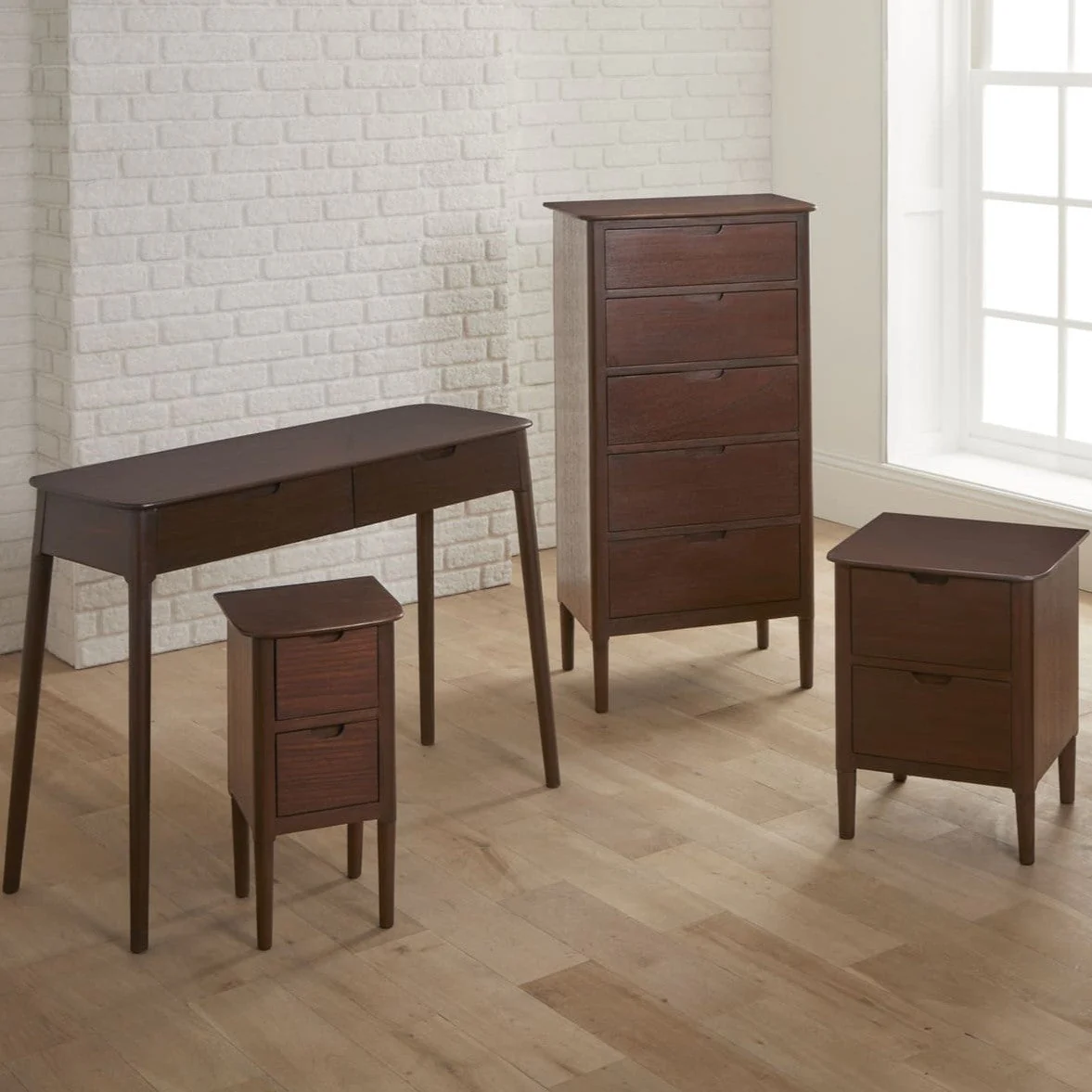 Norway Narrow Walnut Bedside Table - Image 10