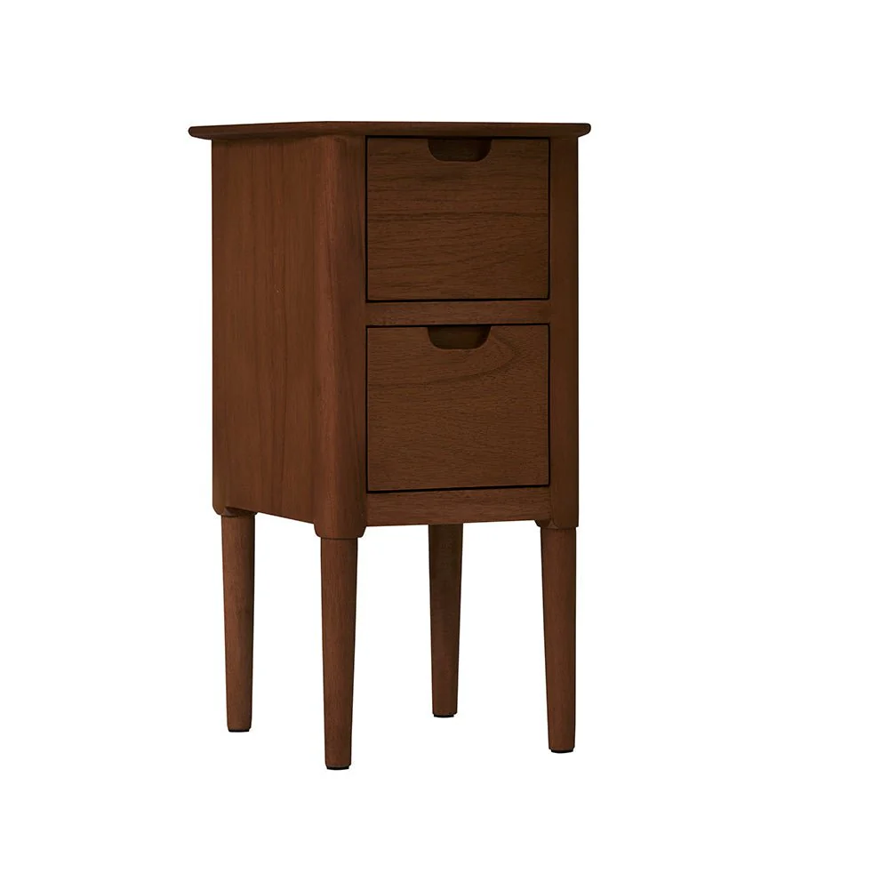 Norway Narrow Walnut Bedside Table - Image 12