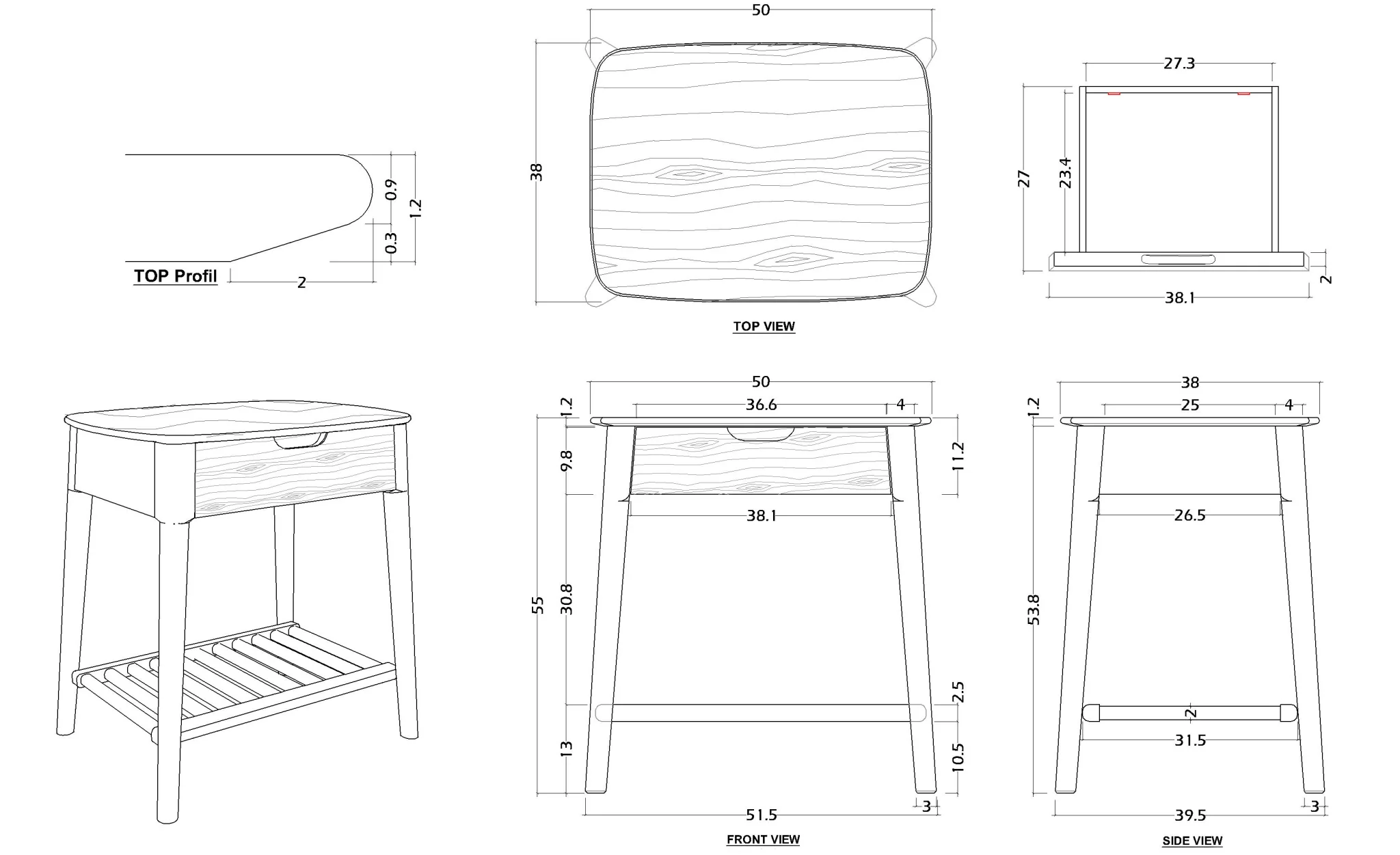 Norway Walnut Side Table - Image 10