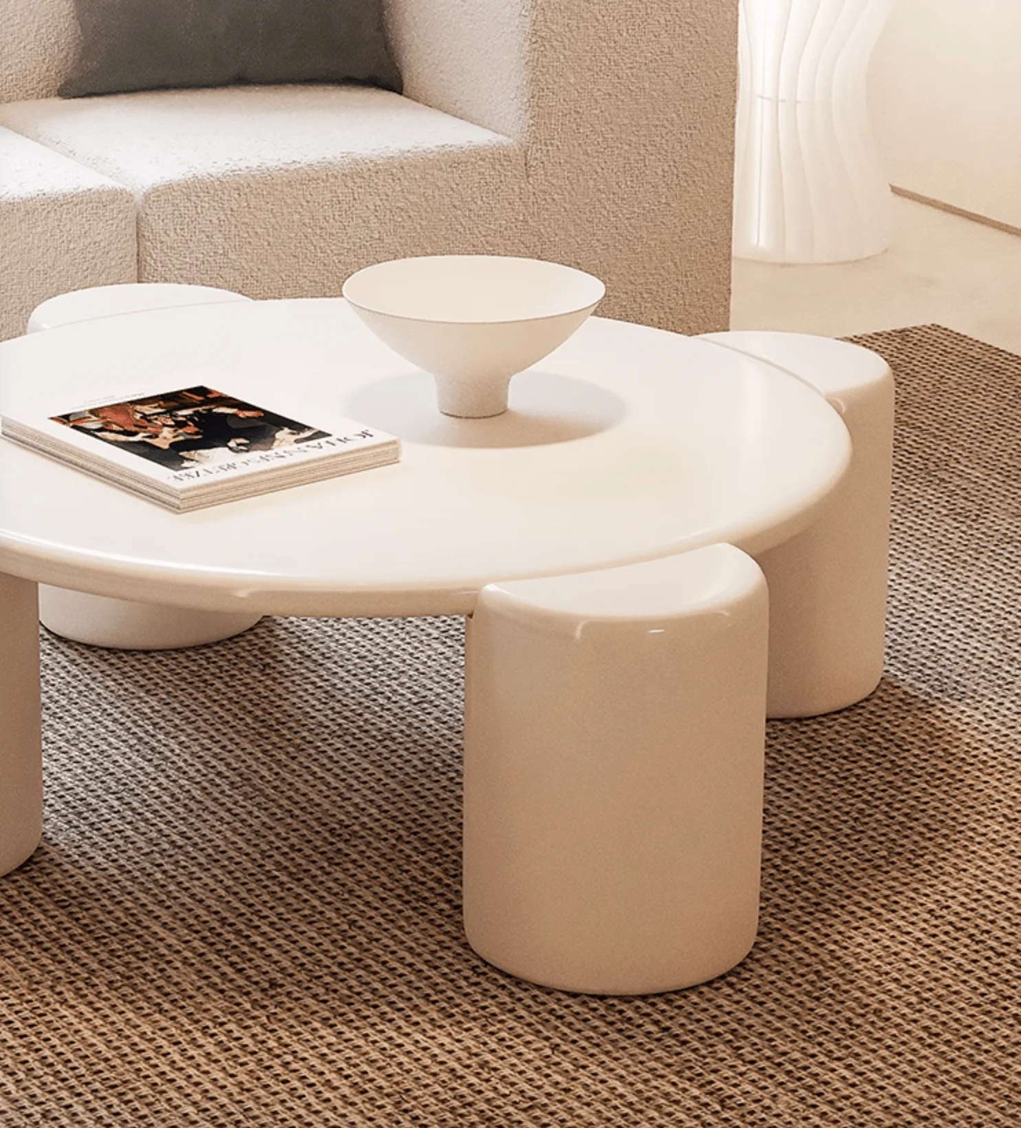 Nova Flower Nesting Coffee Table, White - Image 7