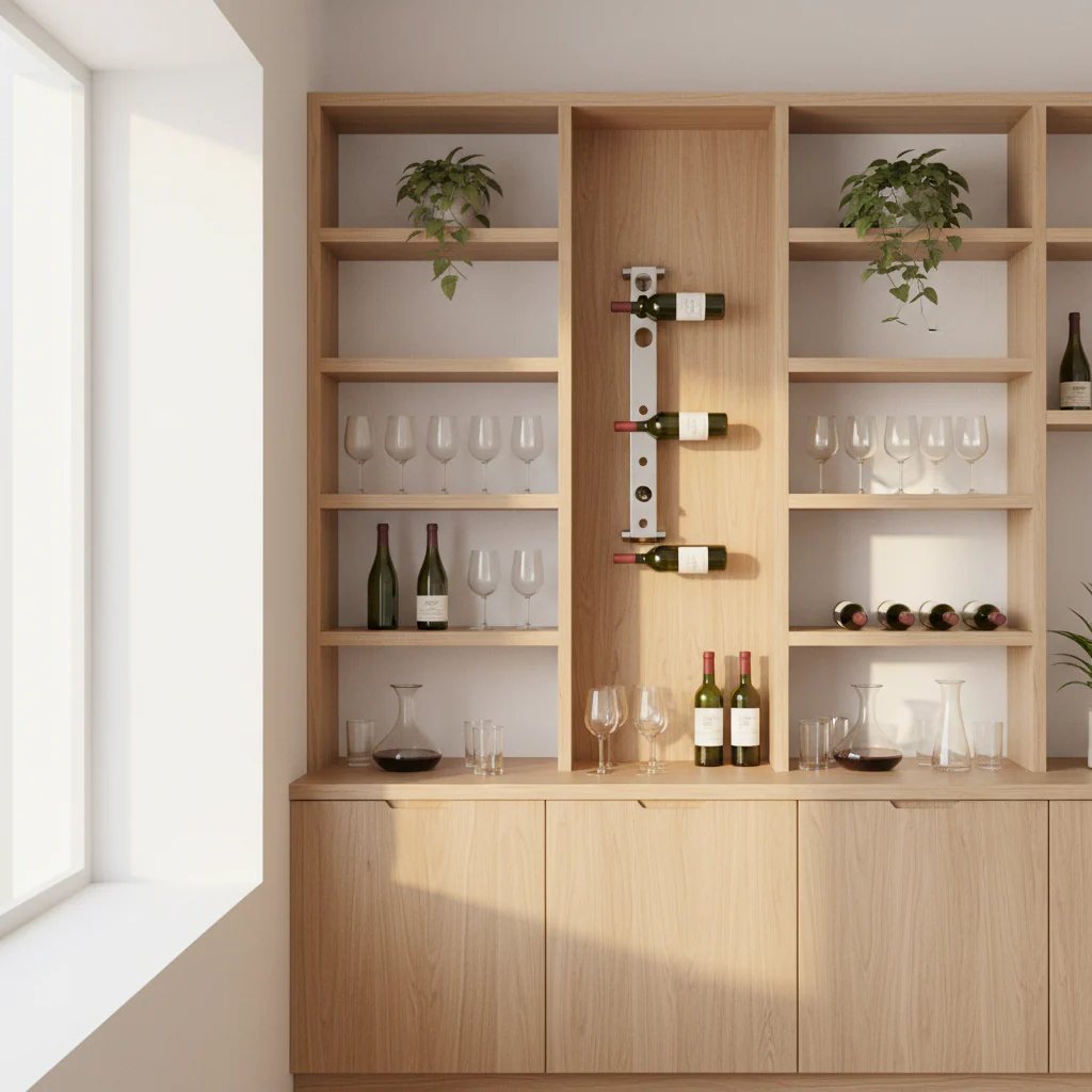 Novo 6 Bottle Silver Vertical Wine Rack - Image 4