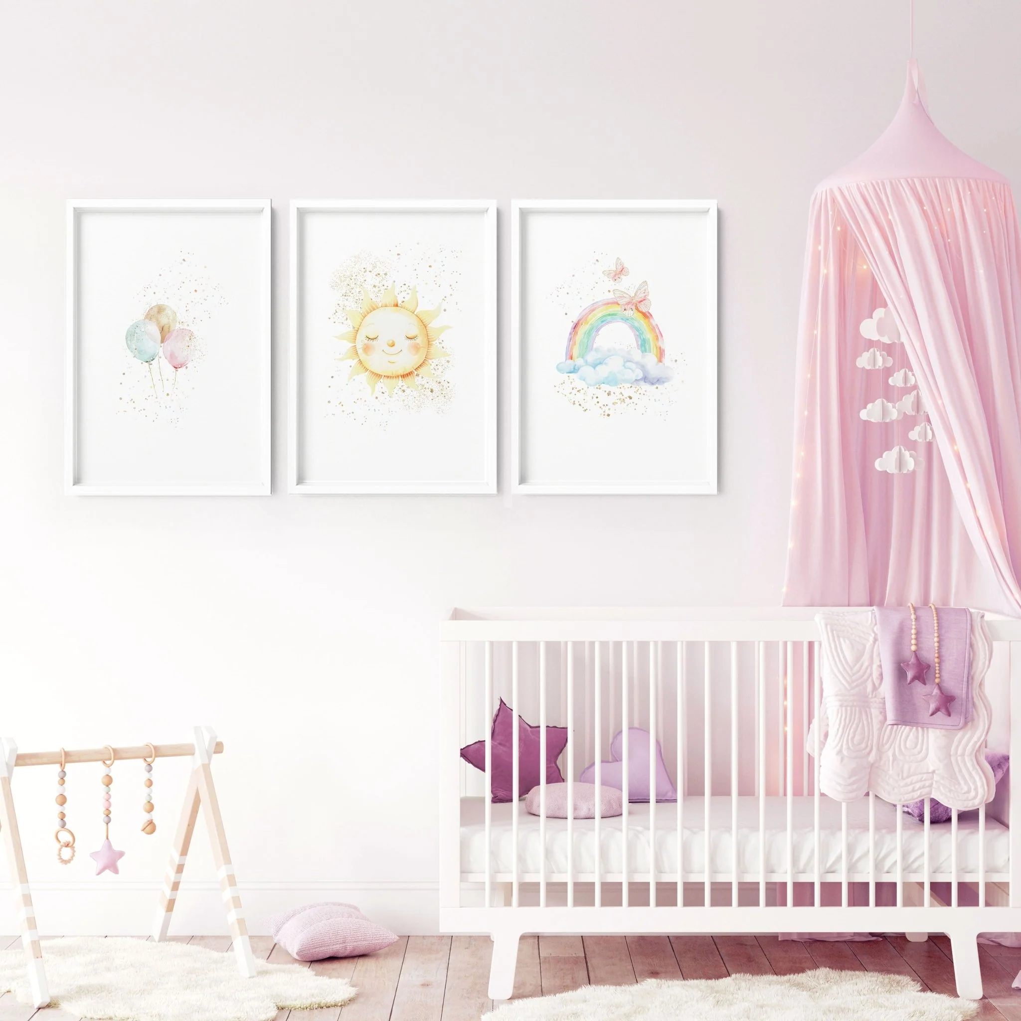 Nursery Rainbow Decor | Set of 3 wall art prints - Image 4