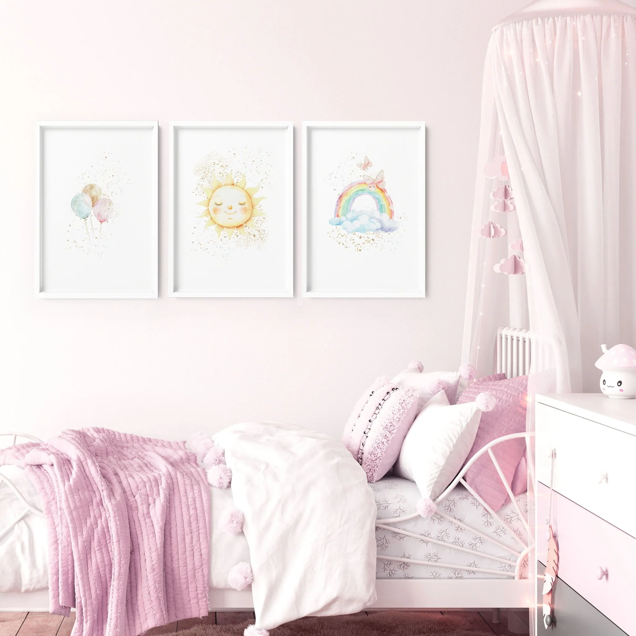 Nursery Rainbow Decor | Set of 3 wall art prints - Image 5