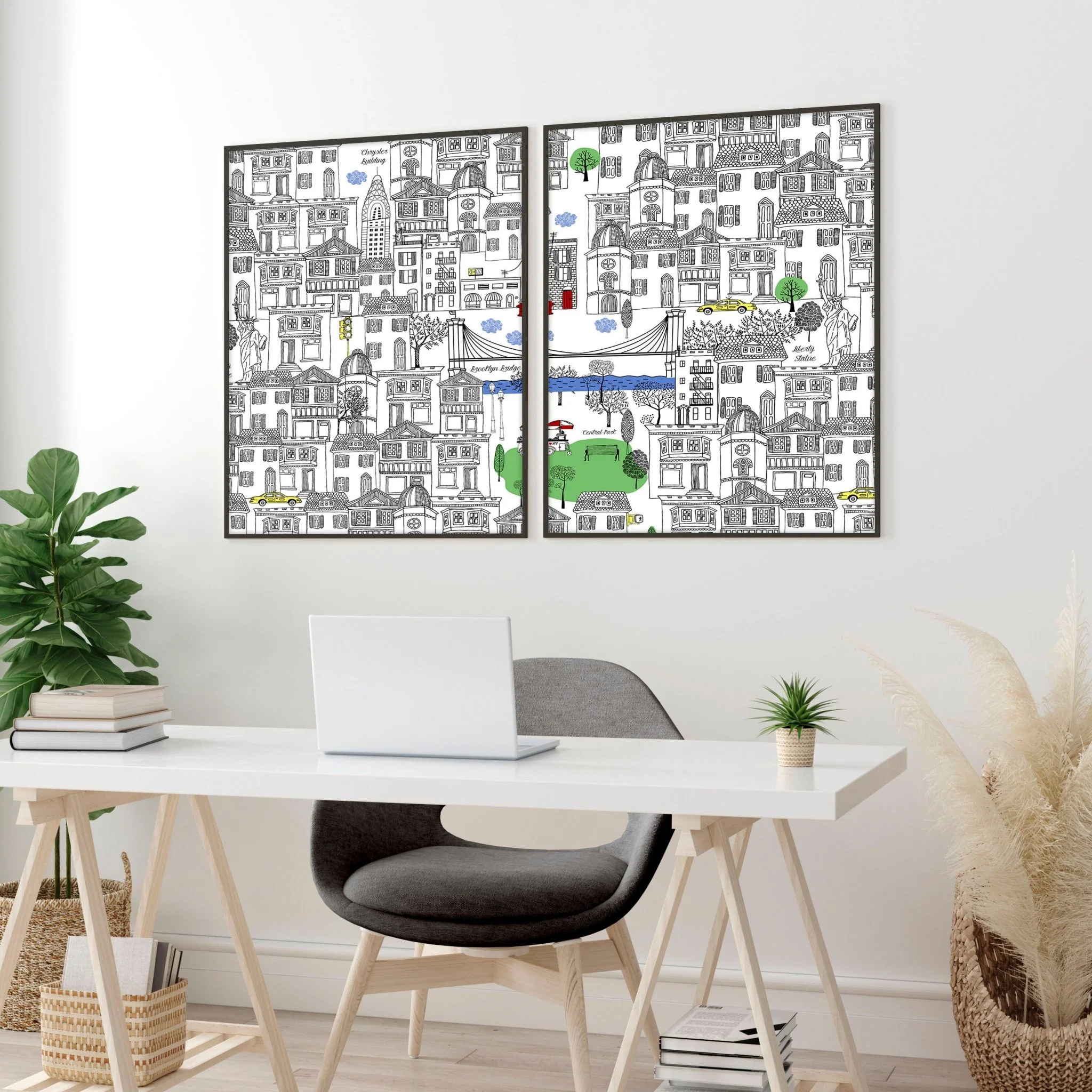 NY city posters | Set of 2 wall art prints for office decor - Image 5