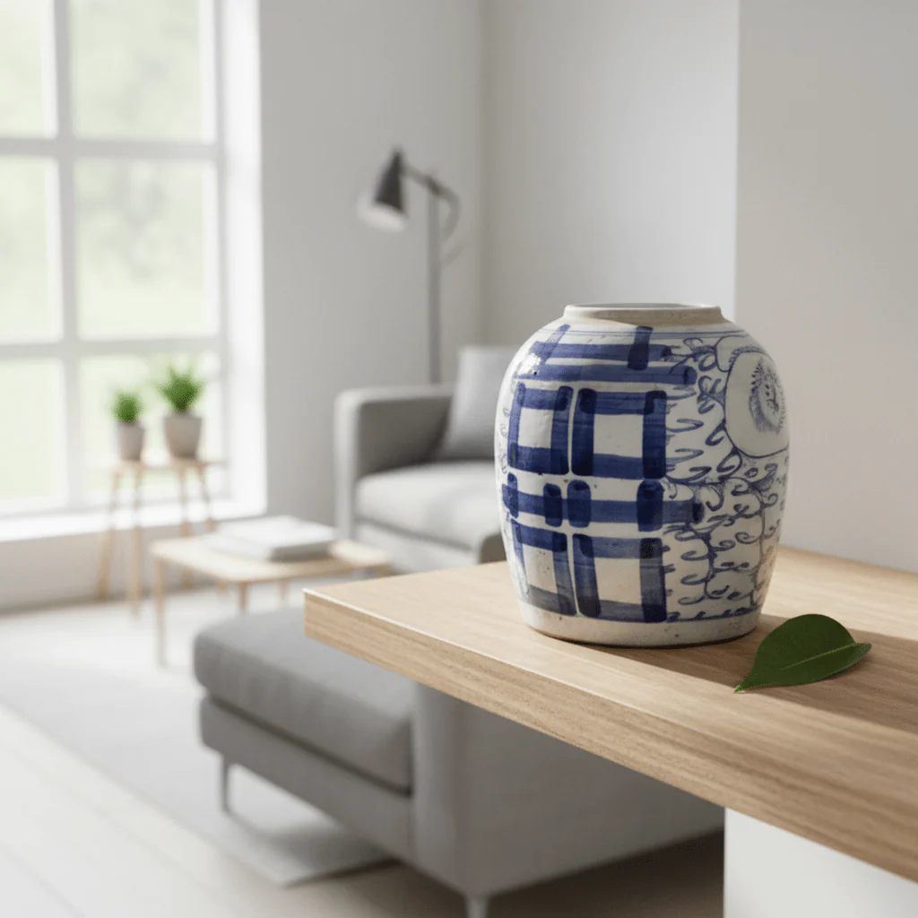 Old Blue & White Porcelain Jar n° 1 - Image 3