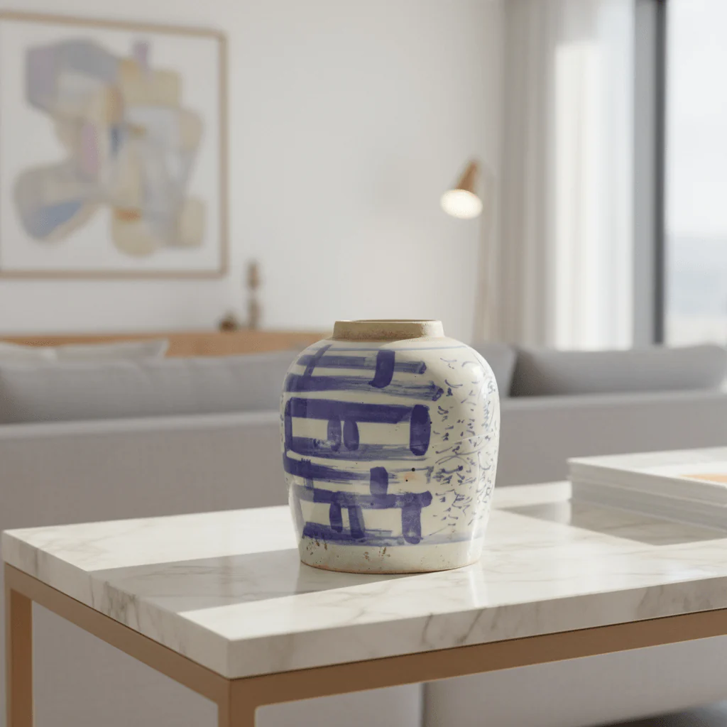 Old Blue & White Porcelain Jar - No 9 - Image 3