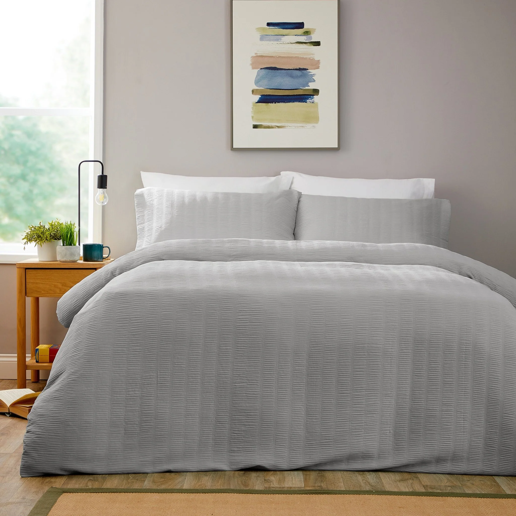 Textured Pintuck Ruffles Pleated Microfibre Duvet Cover Sets with Pillowcases Soft Breathable Easy Care Bedding Set Quilt Covers - Image 11