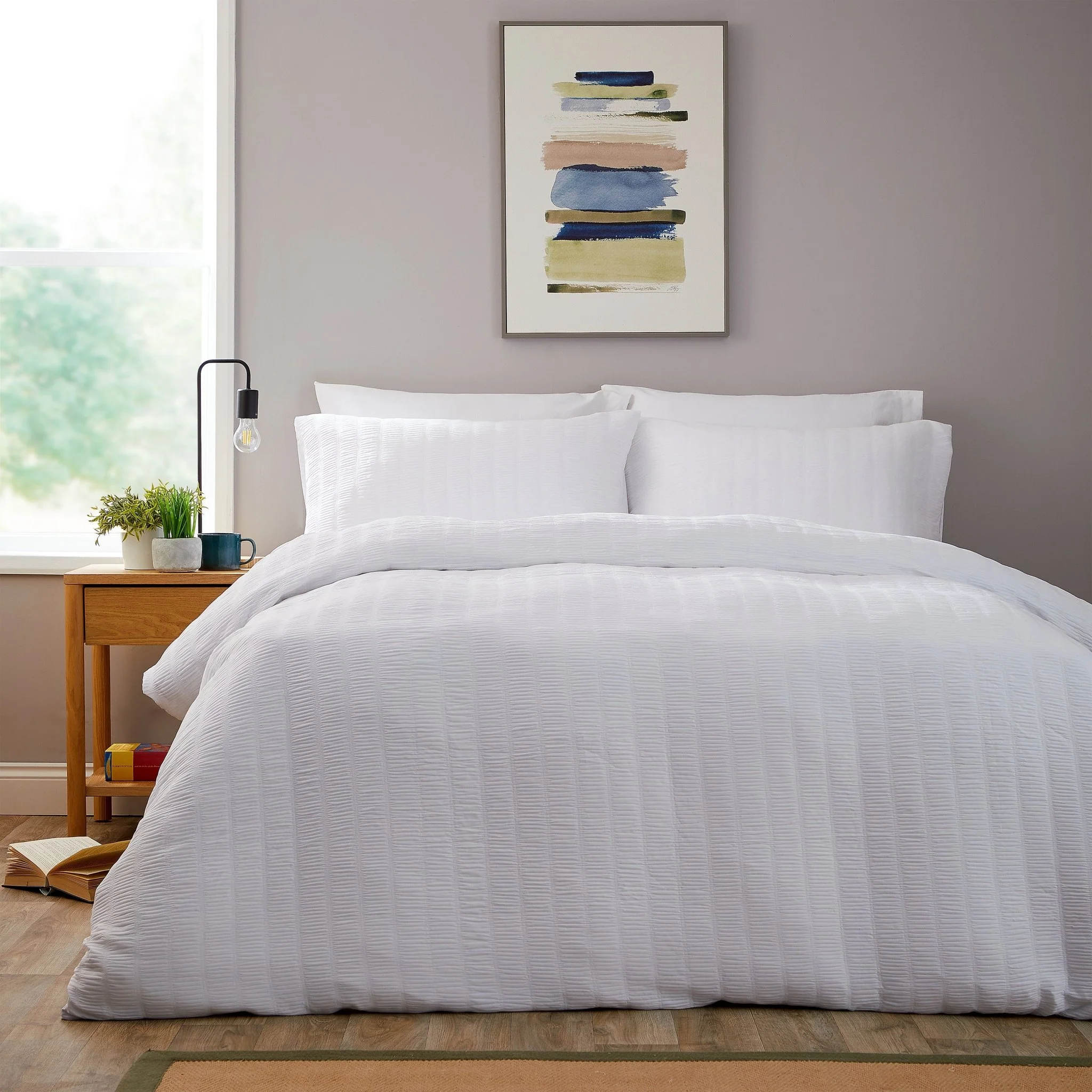 Textured Pintuck Ruffles Pleated Microfibre Duvet Cover Sets with Pillowcases Soft Breathable Easy Care Bedding Set Quilt Covers - Image 12