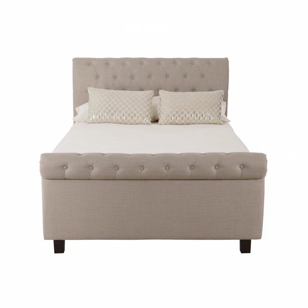 Orlando Light Grey Ottoman Double Bed