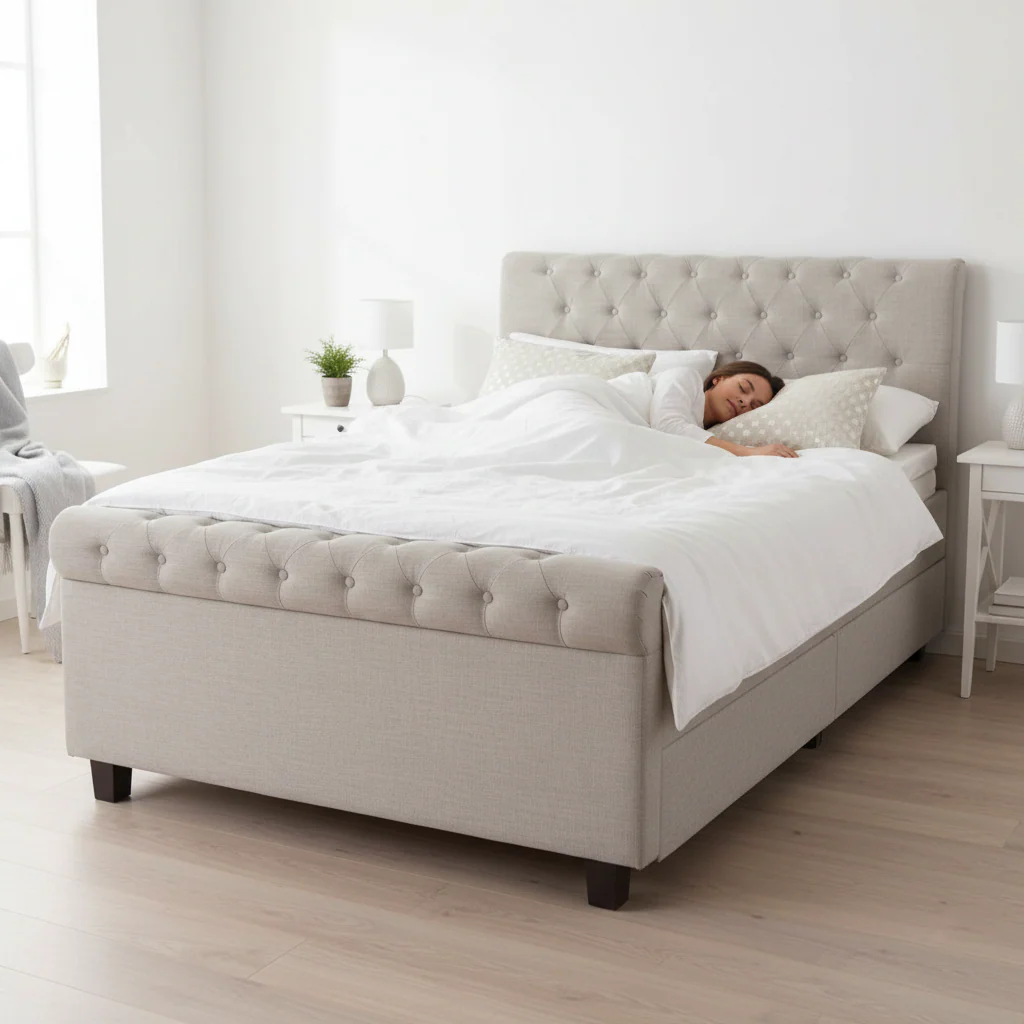 Orlando Light Grey Ottoman Double Bed - Image 6