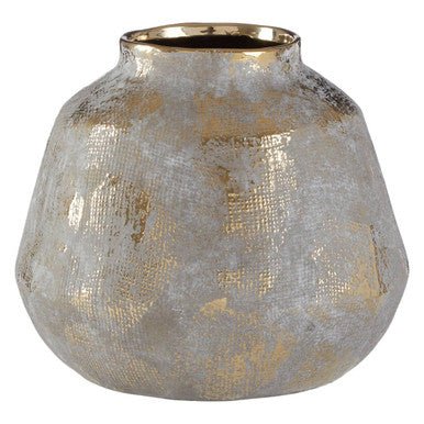 Orvena Small Grey And Gold Ceramic Vase - Image 5