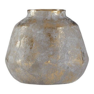 Orvena Small Grey And Gold Ceramic Vase - Image 9