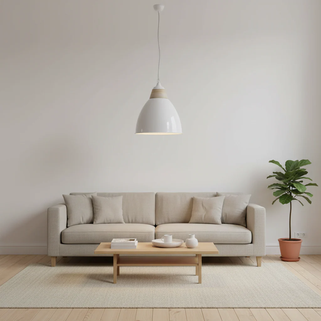Oslo Large White Bell Shaped Pendant Light - Image 4