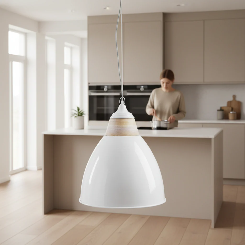 Oslo Large White Bell Shaped Pendant Light - Image 5