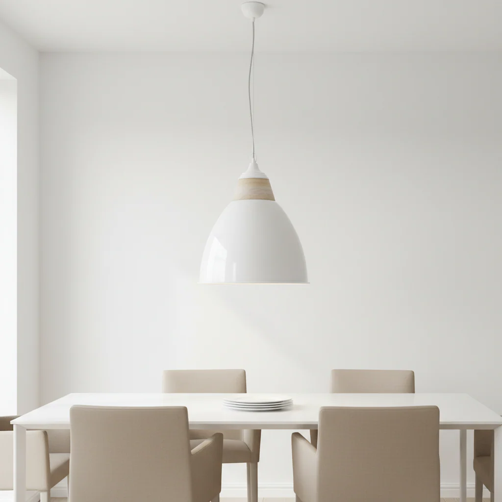Oslo Large White Bell Shaped Pendant Light - Image 6
