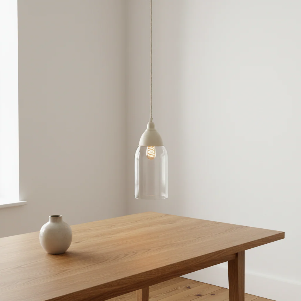 Oslo White Glass and Iron Pendant Light - Image 3