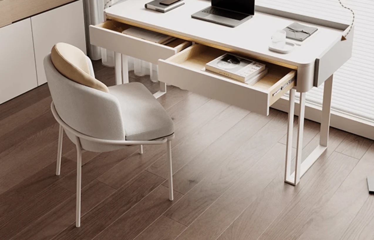 Otto Office Desk - White Sintered Stone - Image 11