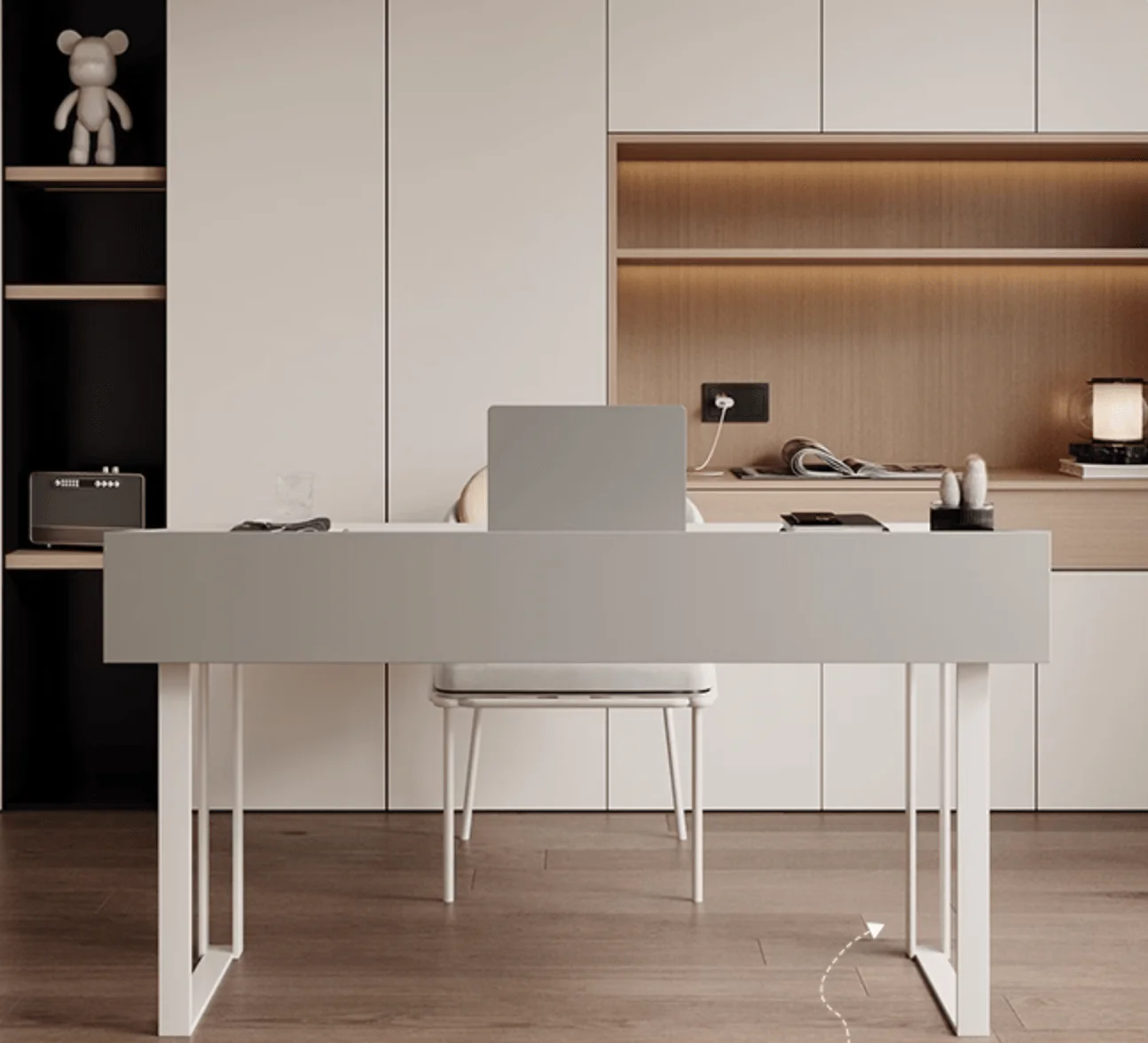 Otto Office Desk - White Sintered Stone - Image 12