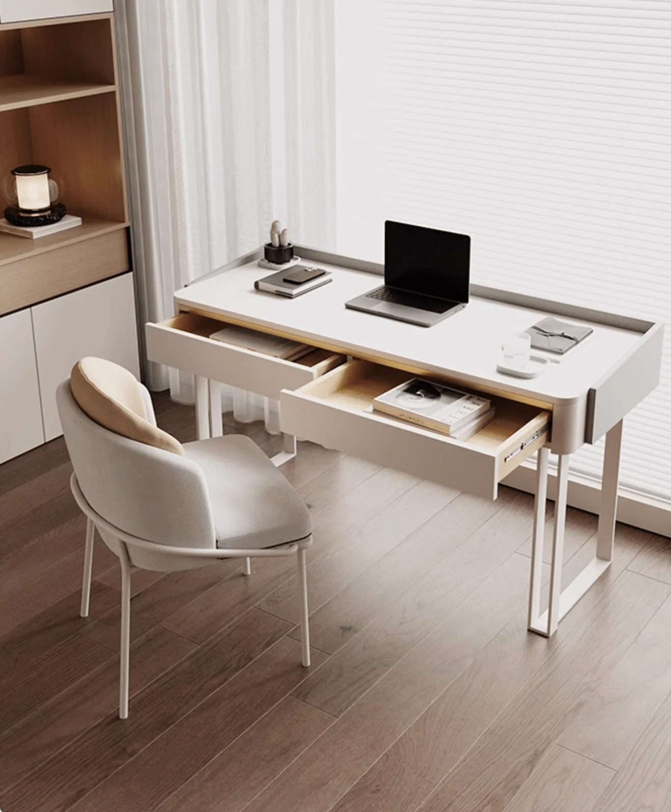 Otto Office Desk - White Sintered Stone - Image 13