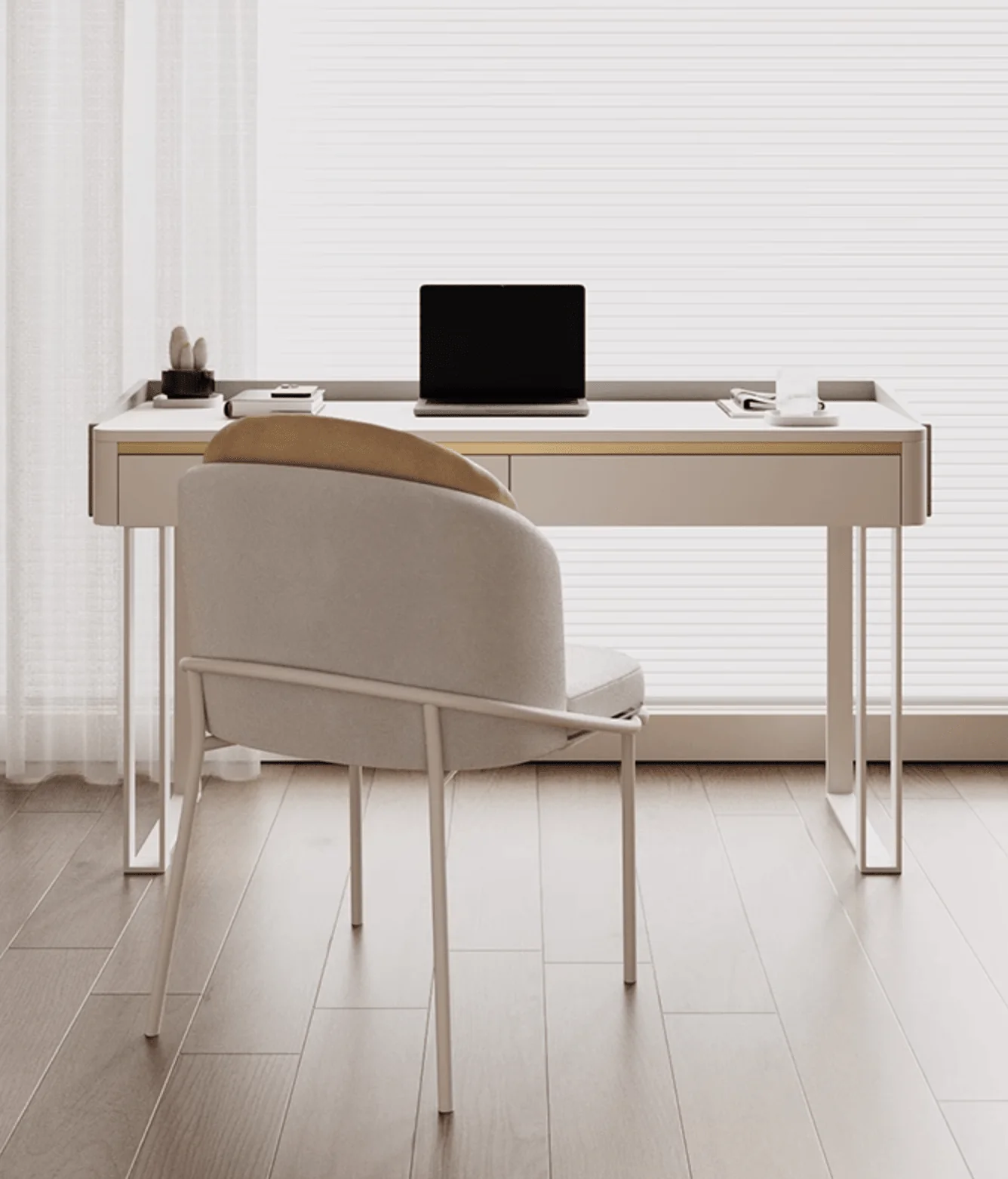 Otto Office Desk - White Sintered Stone - Image 16