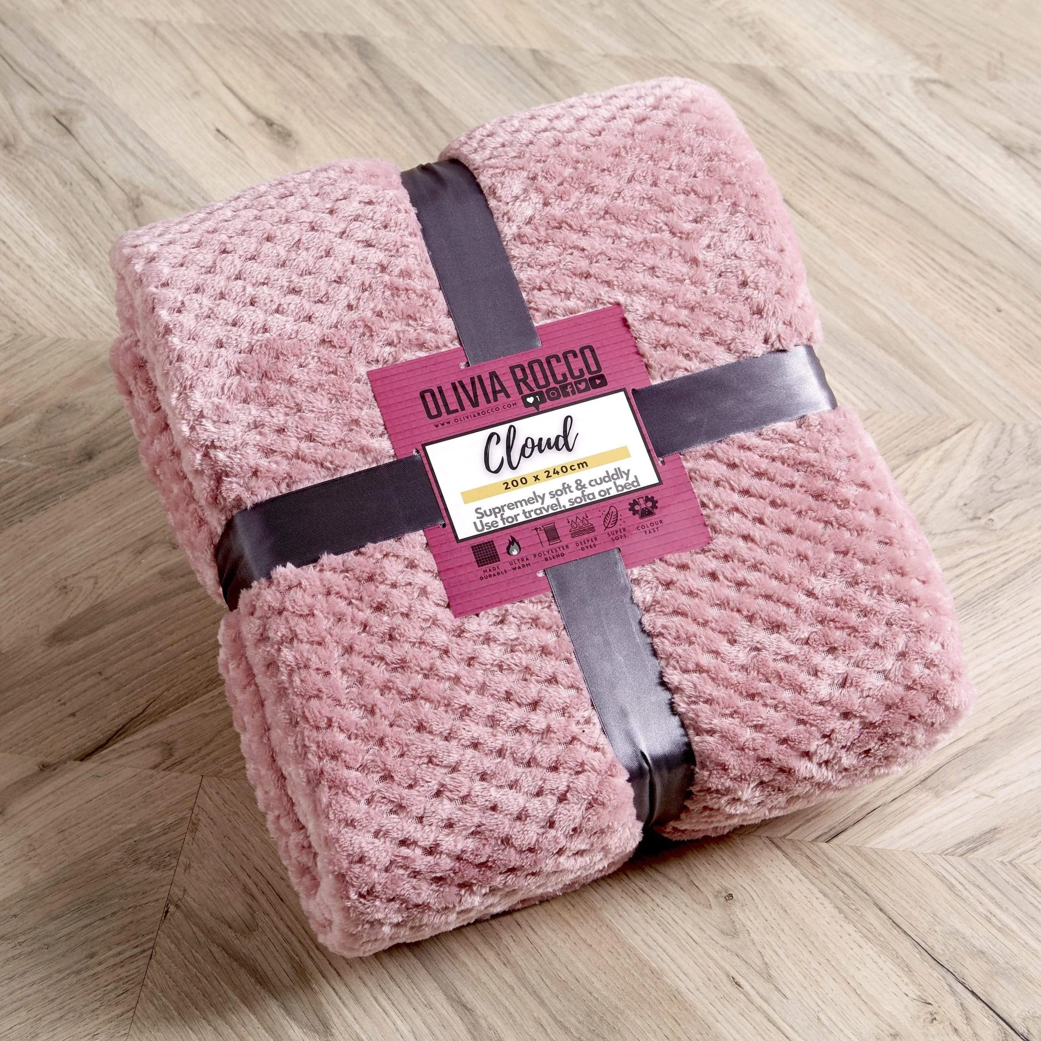 Oversized Chunky Soft Fleece Blanket Cloud Throw Faux Fur Polyester Blend Warm Stylish Home Decor Double King Beds Sofas - Image 4