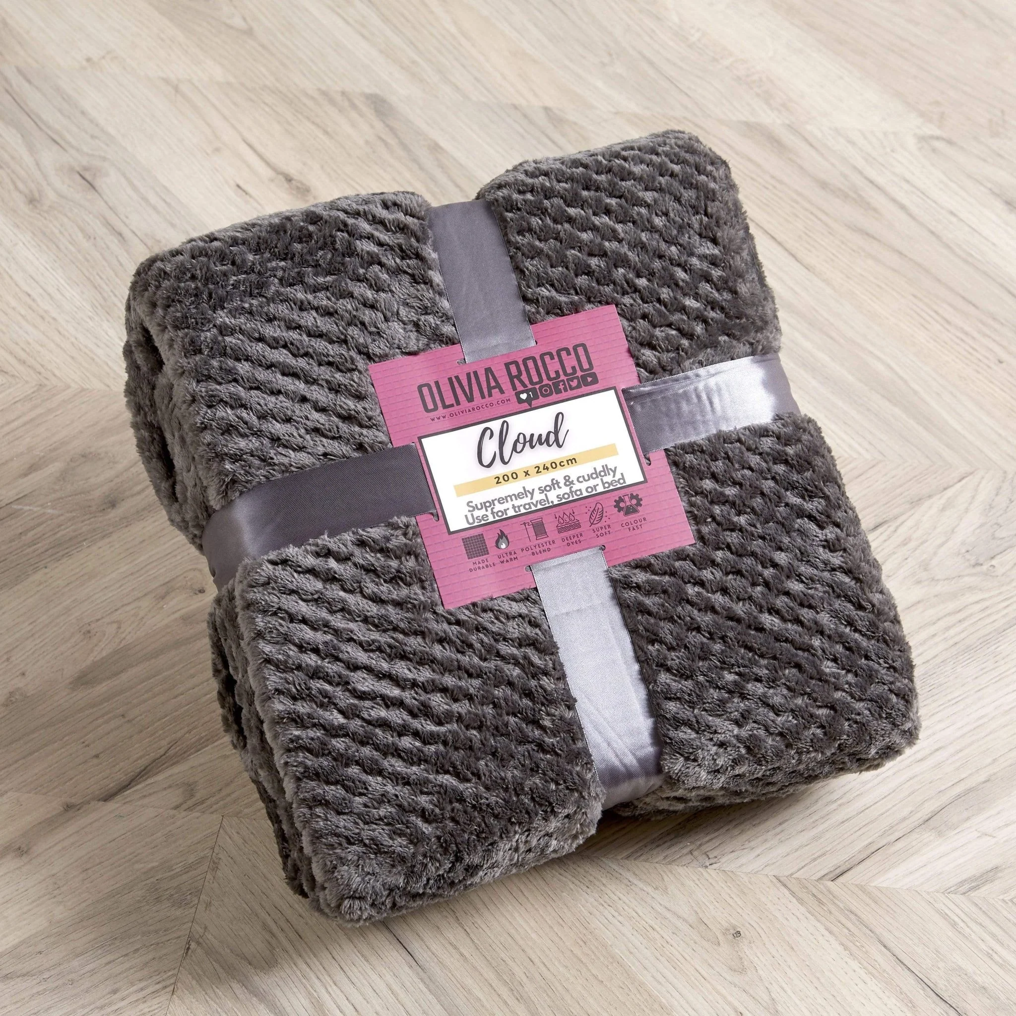 Oversized Chunky Soft Fleece Blanket Cloud Throw Faux Fur Polyester Blend Warm Stylish Home Decor Double King Beds Sofas - Image 6