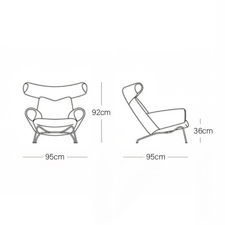 Ox Horns Armchair, Genuine Leather, Brown - Image 15