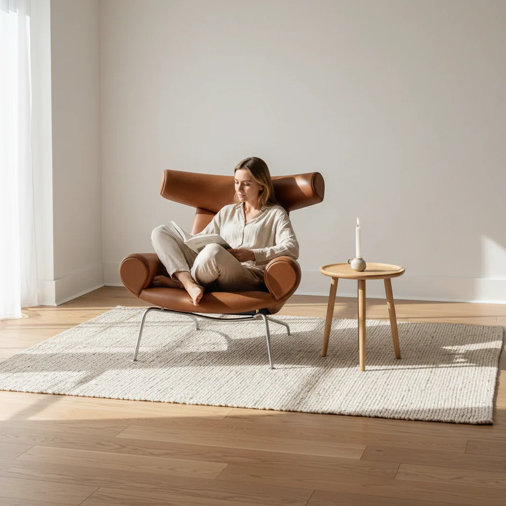 Ox Horns Armchair, Genuine Leather, Brown - Image 2