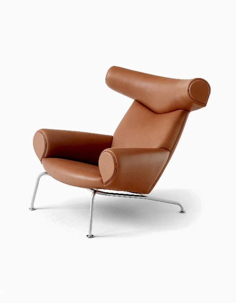 Ox Horns Armchair, Genuine Leather, Brown - Image 9